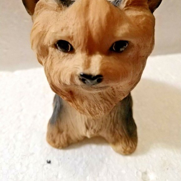 Yorkie DOG FIGURE Handcrafted Sculpture Sandstone Label made by North Light - Picture 2 of 9